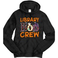 Library Boo Crew Book Lovers Funny Halloween Library Ghost Tie Dye Hoodie