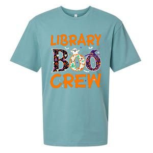 Library Boo Crew Book Lovers Funny Halloween Library Ghost Sueded Cloud Jersey T-Shirt