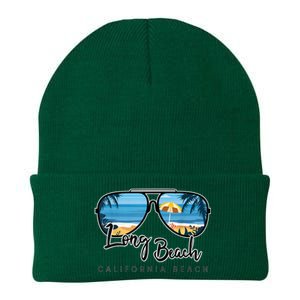 Long Beach California Palm Tree Sunglasses Souvenir Knit Cap Winter Beanie