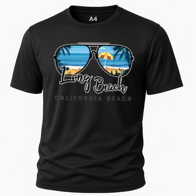 Long Beach California Palm Tree Sunglasses Souvenir Performance Shirt