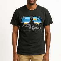 Long Beach California Palm Tree Sunglasses Souvenir Tall T-Shirt