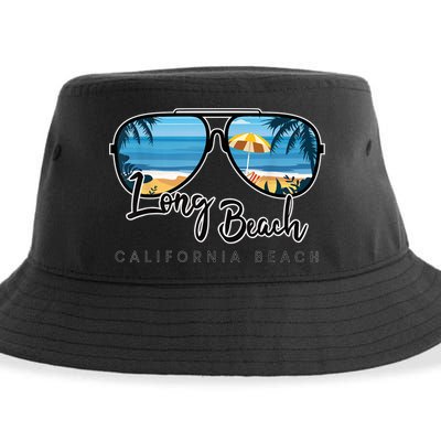 Long Beach California Palm Tree Sunglasses Souvenir Sustainable Bucket Hat