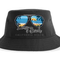 Long Beach California Palm Tree Sunglasses Souvenir Sustainable Bucket Hat