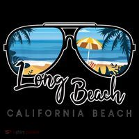 Long Beach California Palm Tree Sunglasses Souvenir Sustainable Bucket Hat