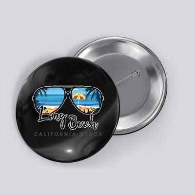 Long Beach California Palm Tree Sunglasses Souvenir Button