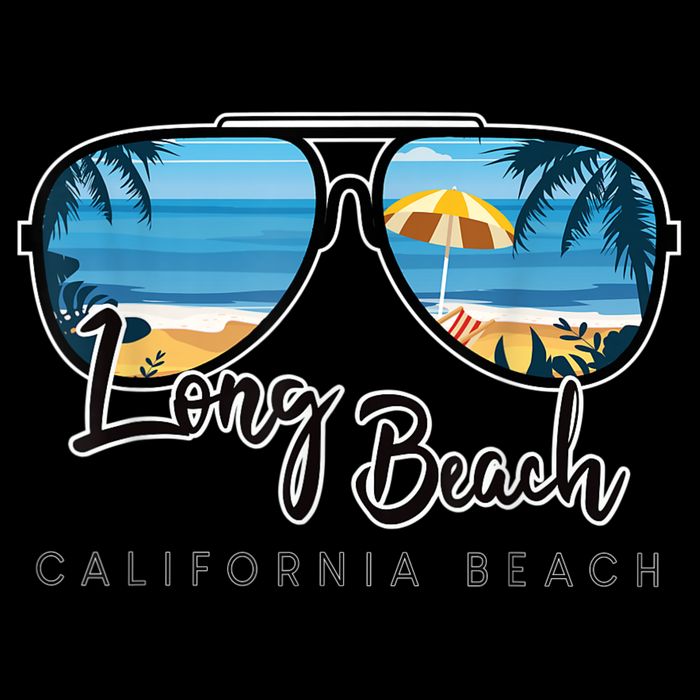 Long Beach California Palm Tree Sunglasses Souvenir Button