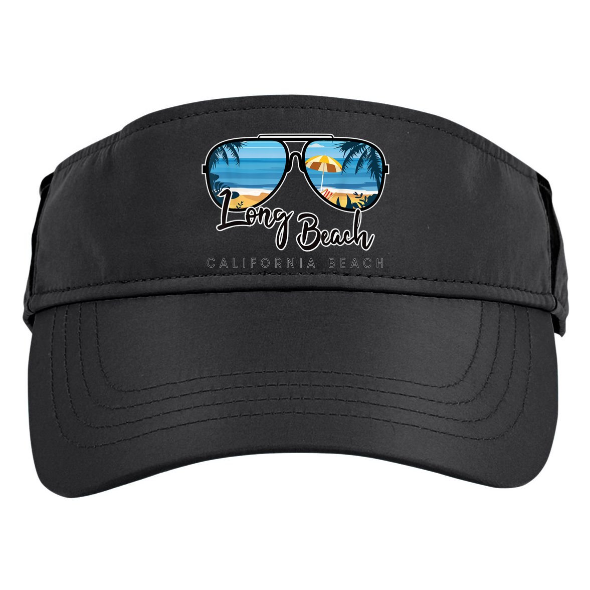 Long Beach California Palm Tree Sunglasses Souvenir Adult Drive Performance Visor