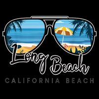 Long Beach California Palm Tree Sunglasses Souvenir Sustainable Beanie