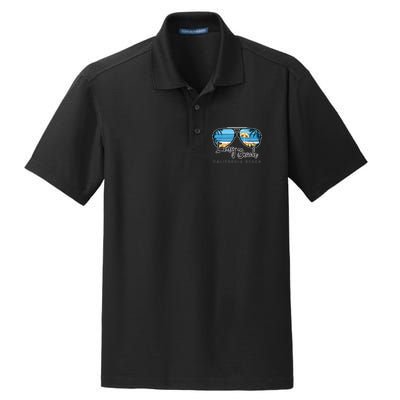 Long Beach California Palm Tree Sunglasses Souvenir Dry Zone Grid Polo