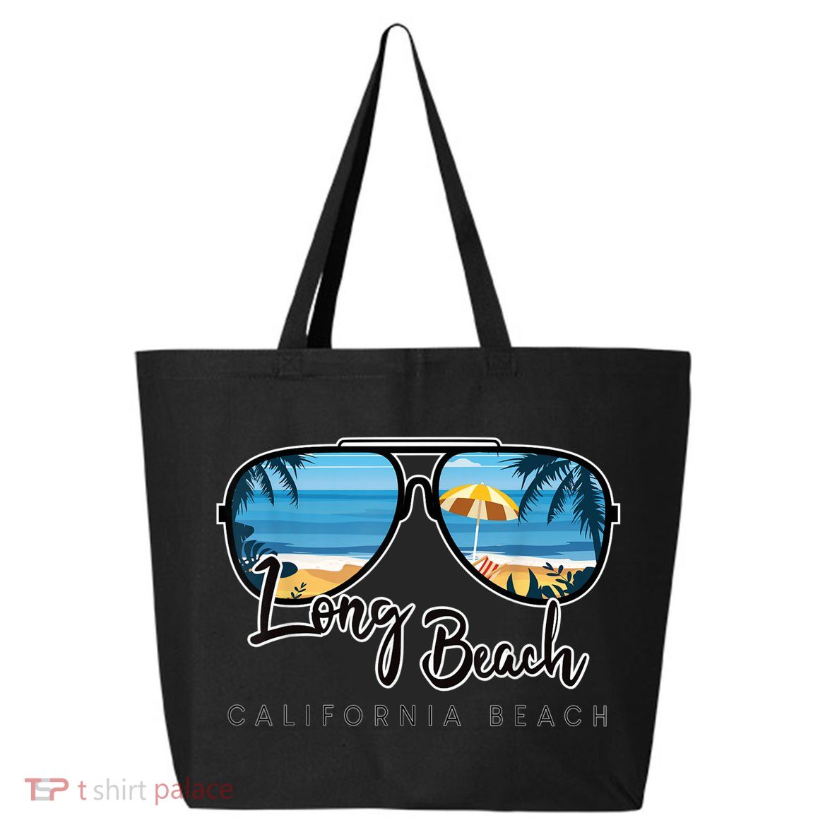 Long Beach California Palm Tree Sunglasses Souvenir 25L Jumbo Tote