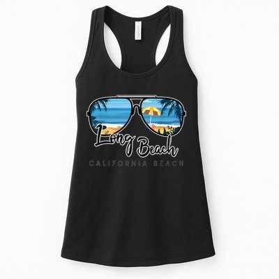 Long Beach California Palm Tree Sunglasses Souvenir Womens Tank Top