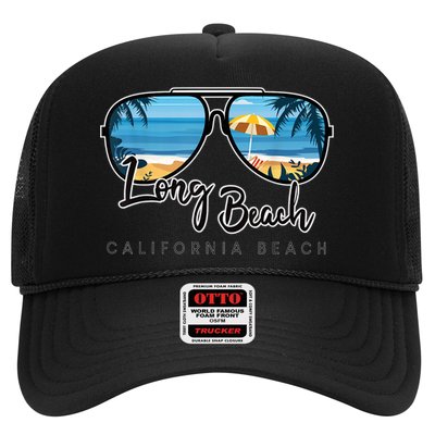 Long Beach California Palm Tree Sunglasses Souvenir Trucker Hat