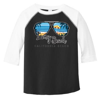 Long Beach California Palm Tree Sunglasses Souvenir Toddler Fine Jersey T-Shirt