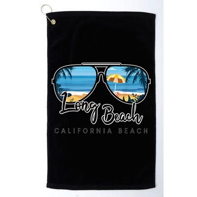 Long Beach California Palm Tree Sunglasses Souvenir Golf Towel