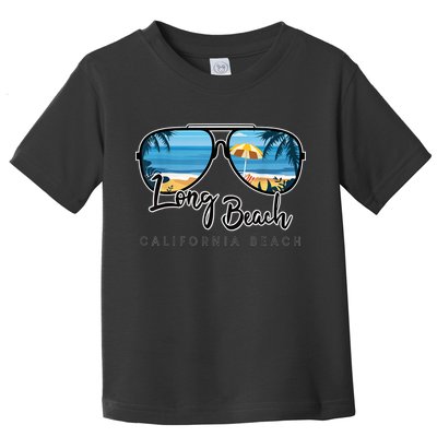 Long Beach California Palm Tree Sunglasses Souvenir Toddler T-Shirt