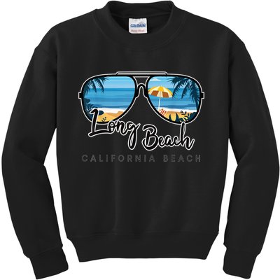 Long Beach California Palm Tree Sunglasses Souvenir Kids Sweatshirt