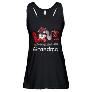 Love being called Grandma Snowman Christmas Red Plaid Xmas Ladies Essential Flowy Tank