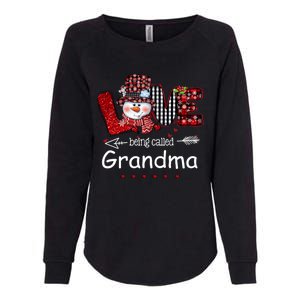 Love being called Grandma Snowman Christmas Red Plaid Xmas Womens California Wash Sweatshirt