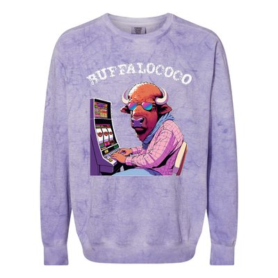 Lucky Buffalo Casino Slot Machine Buffalooooo Gambling Colorblast Crewneck Sweatshirt