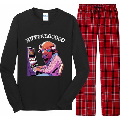 Lucky Buffalo Casino Slot Machine Buffalooooo Gambling Long Sleeve Pajama Set