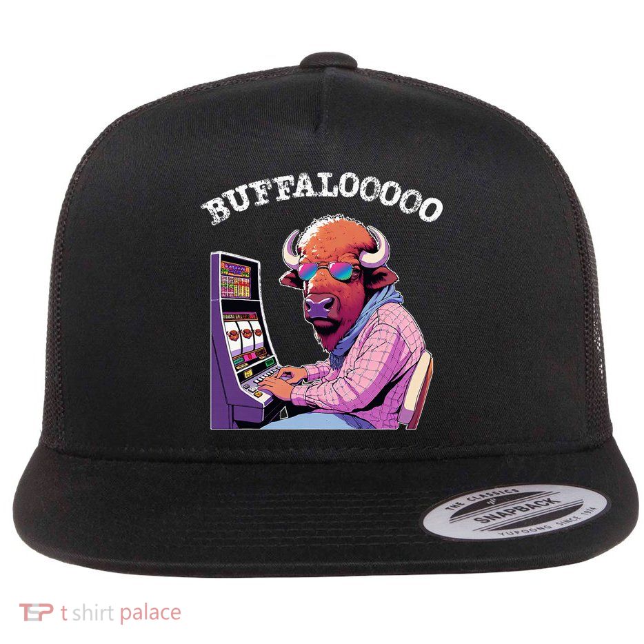 Lucky Buffalo Casino Slot Machine Buffalooooo Gambling Flatbill Hat