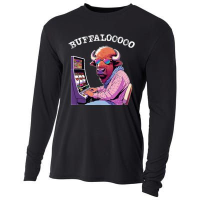 Lucky Buffalo Casino Slot Machine Buffalooooo Gambling Cooling Performance Long Sleeve Crew