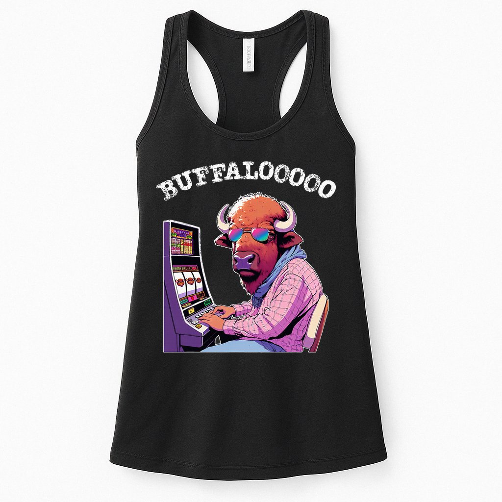 Lucky Buffalo Casino Slot Machine Buffalooooo Gambling Womens Tank Top