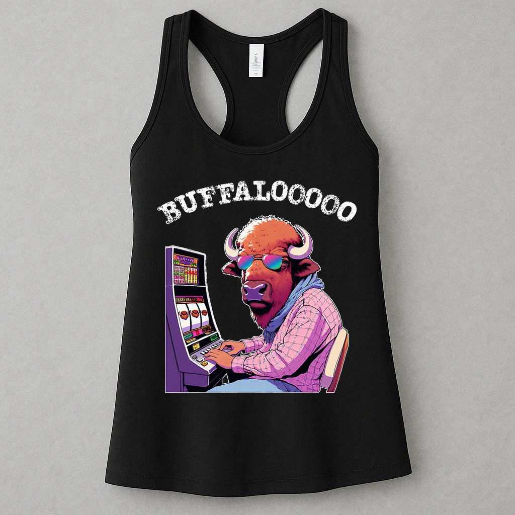 Lucky Buffalo Casino Slot Machine Buffalooooo Gambling Womens Tank Top