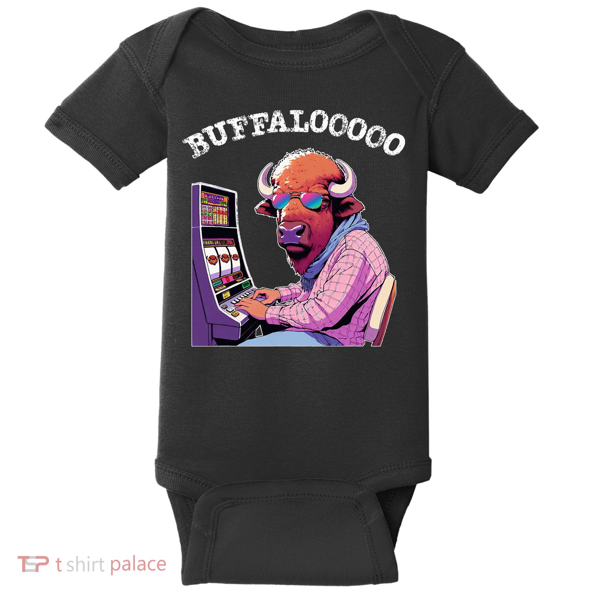 Lucky Buffalo Casino Slot Machine Buffalooooo Gambling Baby Bodysuit