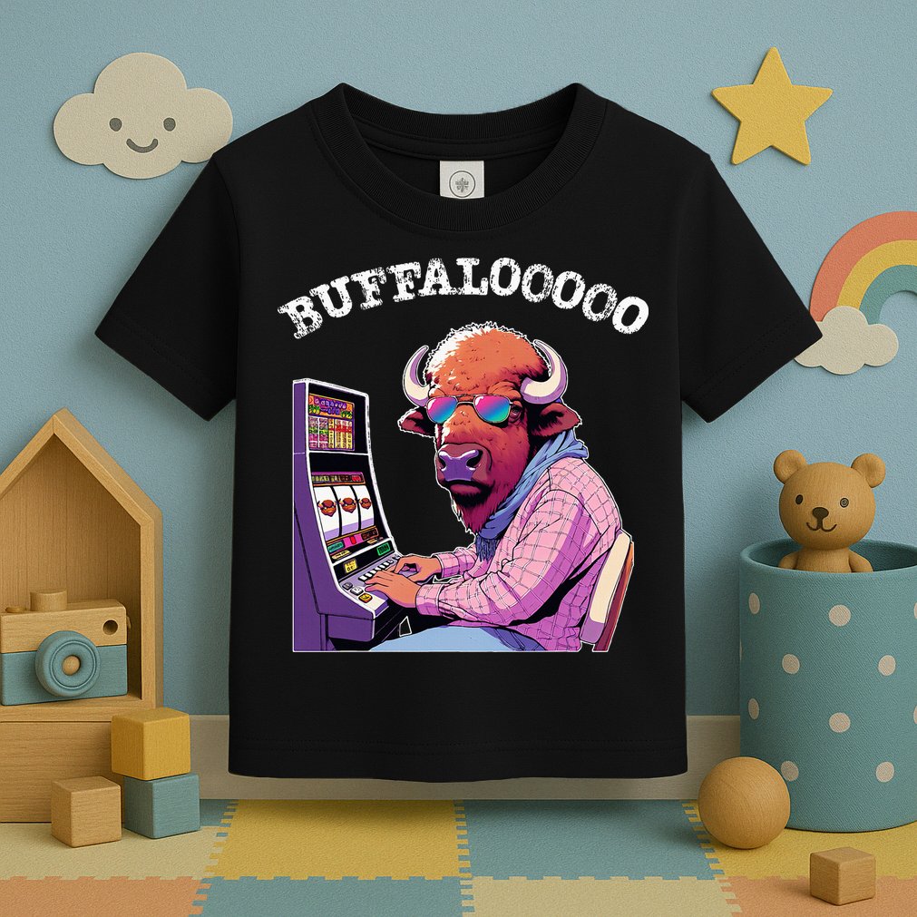 Lucky Buffalo Casino Slot Machine Buffalooooo Gambling Toddler T-Shirt