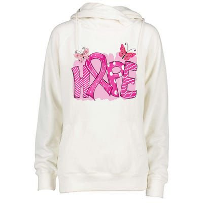 Leopard Breast Cancer Awareness Hope Pink Ribbon Sunflower Gift Womens Funnel Neck Pullover Hood