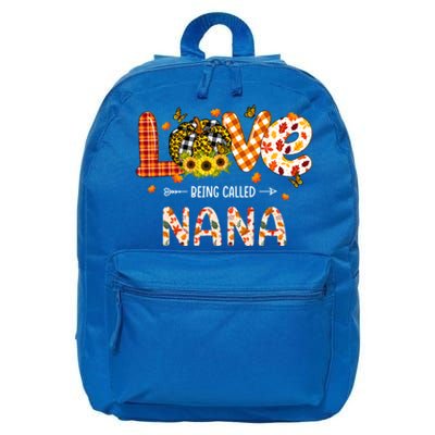 Love Being Called Nana Leopard Plaid Pumpkin Thanksgiving Cool Gift 16 in Basic Backpack