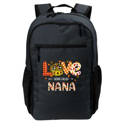 Love Being Called Nana Leopard Plaid Pumpkin Thanksgiving Cool Gift Daily Commute Backpack