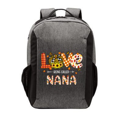 Love Being Called Nana Leopard Plaid Pumpkin Thanksgiving Cool Gift Vector Backpack