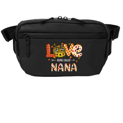 Love Being Called Nana Leopard Plaid Pumpkin Thanksgiving Cool Gift Crossbody Pack