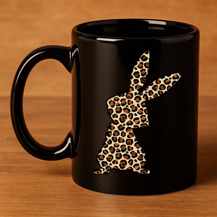 Leopard Bunny Cute Gift 11oz C Handle Ceramic Mug