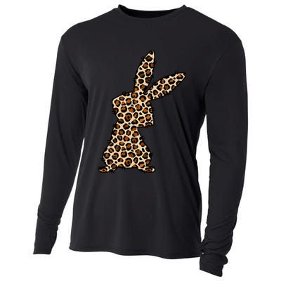 Leopard Bunny Cute Gift Cooling Performance Long Sleeve Crew