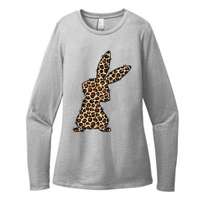 Leopard Bunny Cute Gift Womens CVC Long Sleeve Shirt