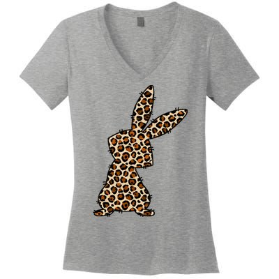 Leopard Bunny Cute Gift Women's V-Neck T-Shirt