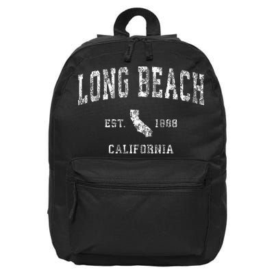 Long Beach California Ca Vintage Athletic Sports Design 16 in Basic Backpack