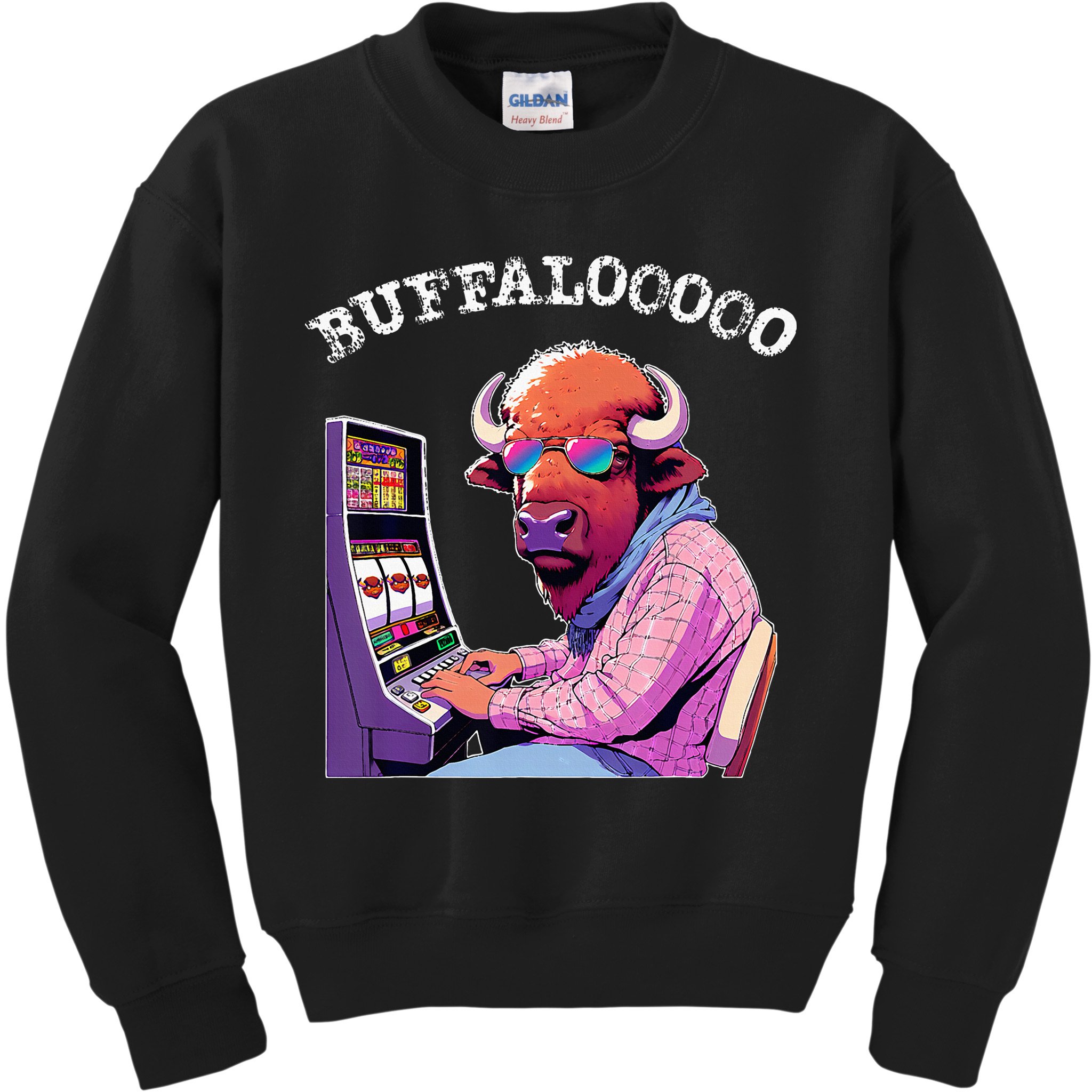 Lucky Buffalo Casino Slot Machine Buffalooooo Gambling Kids Sweatshirt