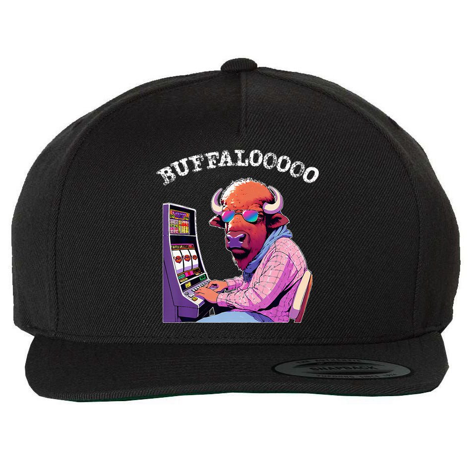 Lucky Buffalo Casino Slot Machine Buffalooooo Gambling Wool Snapback Cap