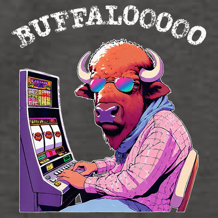 Lucky Buffalo Casino Slot Machine Buffalooooo Gambling Vector Backpack