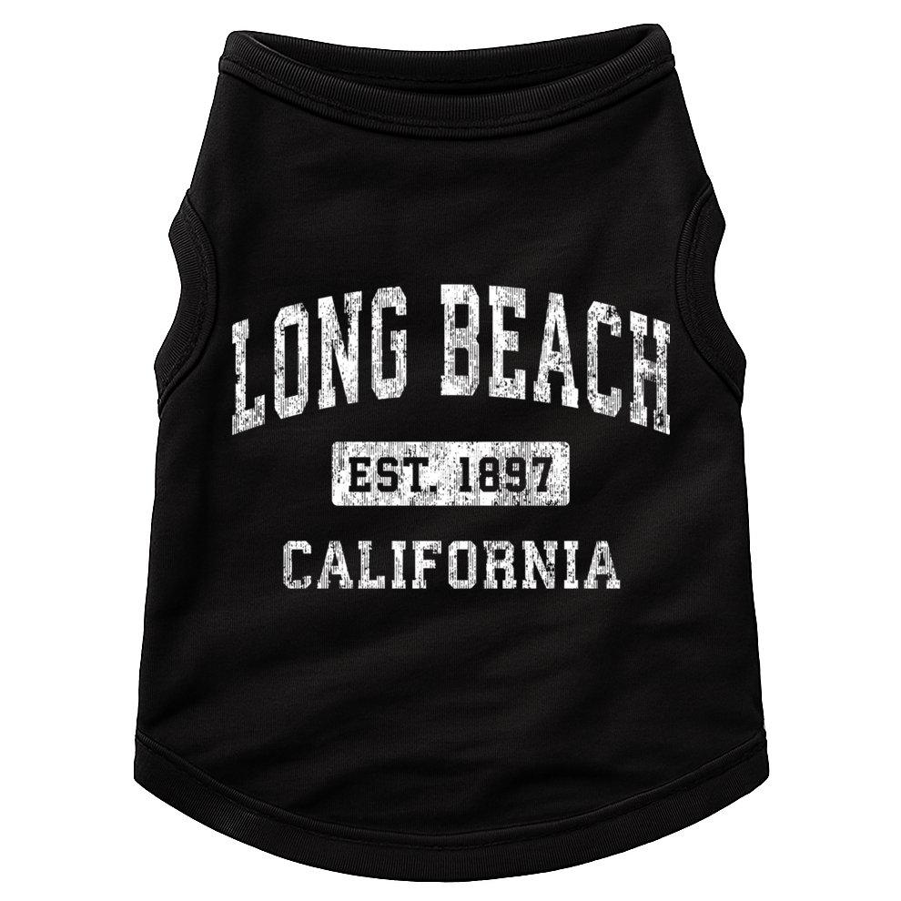 Long Beach California Ca Vintage Established Sports Doggie Tank