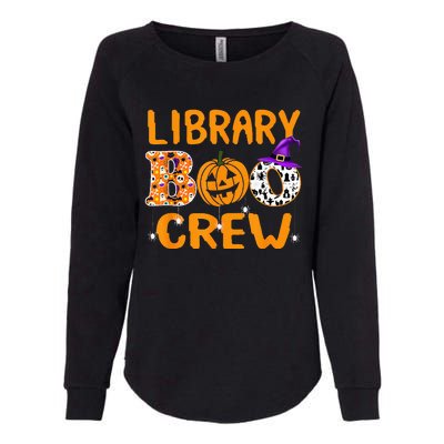 library boo crew school librarian halloween library book Womens California Wash Sweatshirt