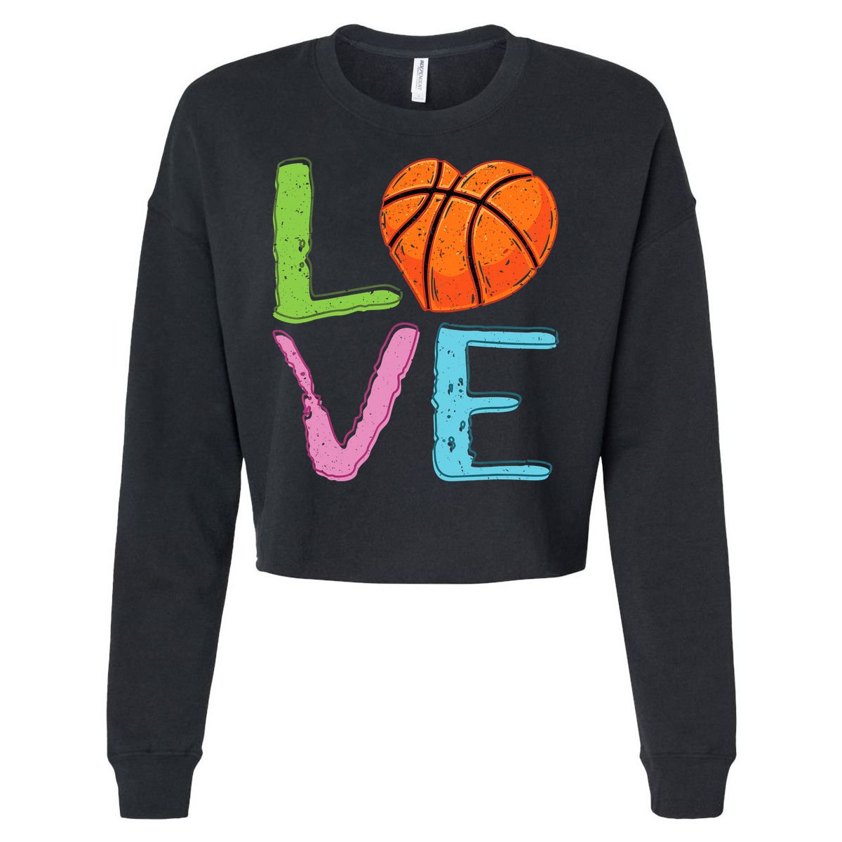 Love Basketball Cute Wo Girl Basketball Lover Cropped Pullover Crew