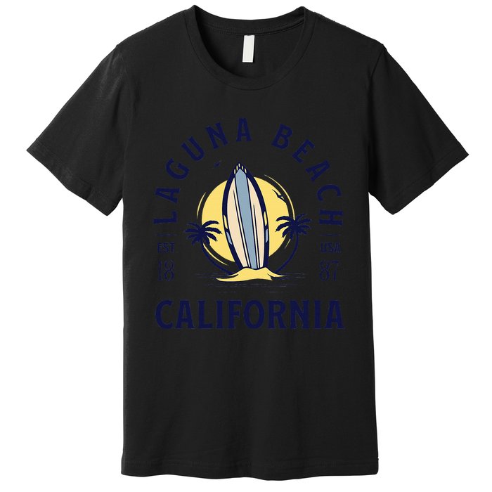 Laguna Beach California Surf Summer Vacation Vintage Premium T-Shirt