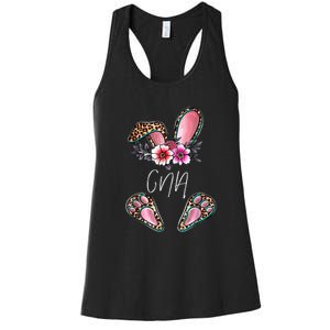 Leopard Bunny Cna Nurse Happy Easter Day Nurse Life Women's Racerback Tank