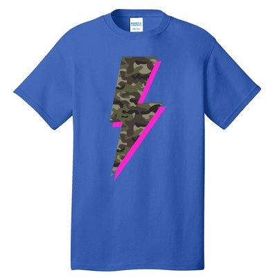 Lightning Bolt Camo Hot Pink Camouflage Graphic Print Gift Tall T-Shirt