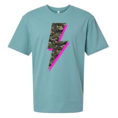 Lightning Bolt Camo Hot Pink Camouflage Graphic Print Gift Sueded Cloud Jersey T-Shirt